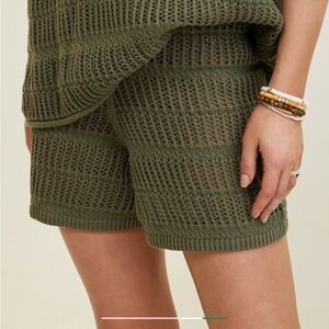 Aerie Crochet Shorts Green Knit cover up Women Shorts